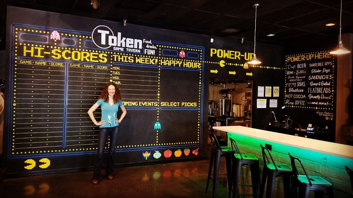 I Created This Pac-Man Themed Chalkboard