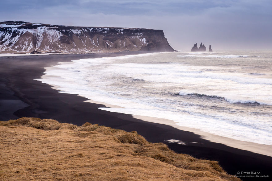 View Of The Famous Reynisfjara Black Sand Beach