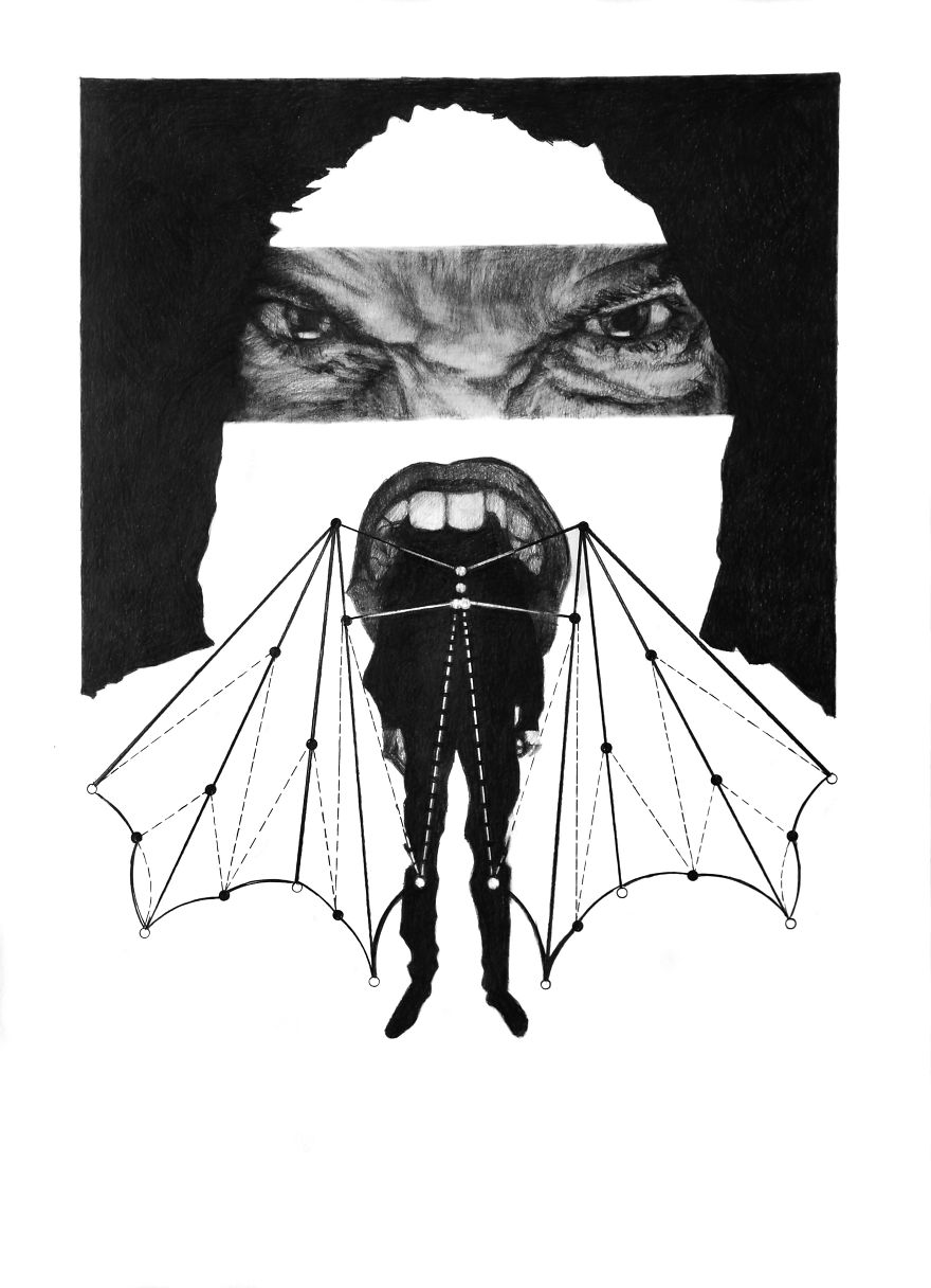 14 Collage- Pencil -Drawings Inspired By Greek Mythology