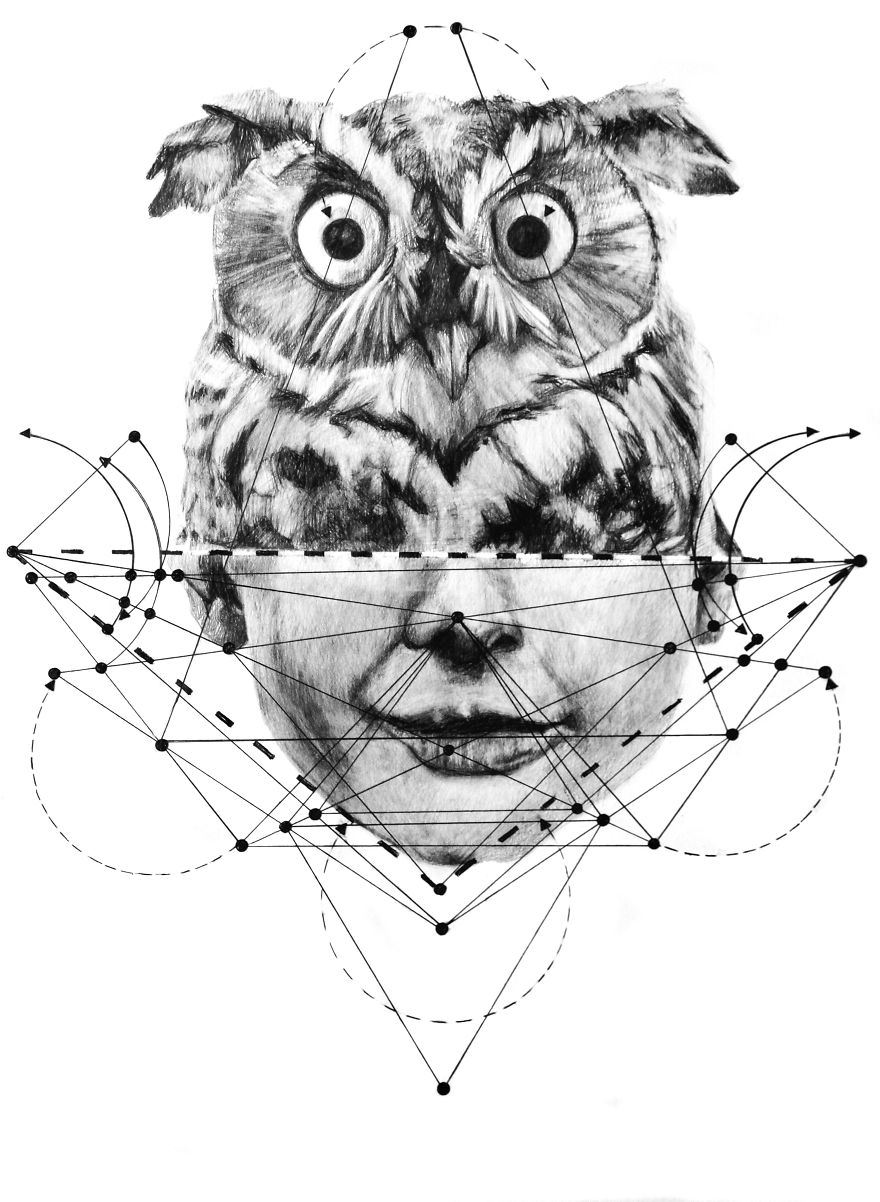 14 Collage- Pencil -Drawings Inspired By Greek Mythology