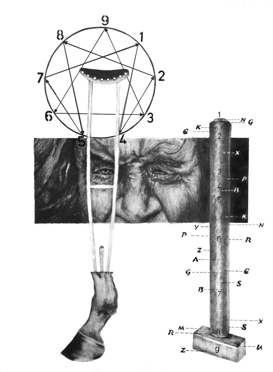 14 Collage- Pencil -Drawings Inspired By Greek Mythology