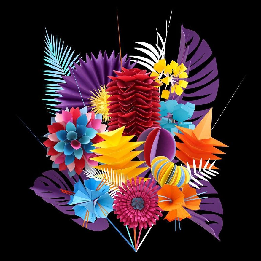 I Hand-Cut Paper Into Hundreds Of Tiny Pieces To Create Sculptures Of Birds, Bees, And Other Creatures I Hand-Cut Paper Into Hundreds Of Tiny Pieces To Create Sculptures Of Birds, Bees, And Other Creatures