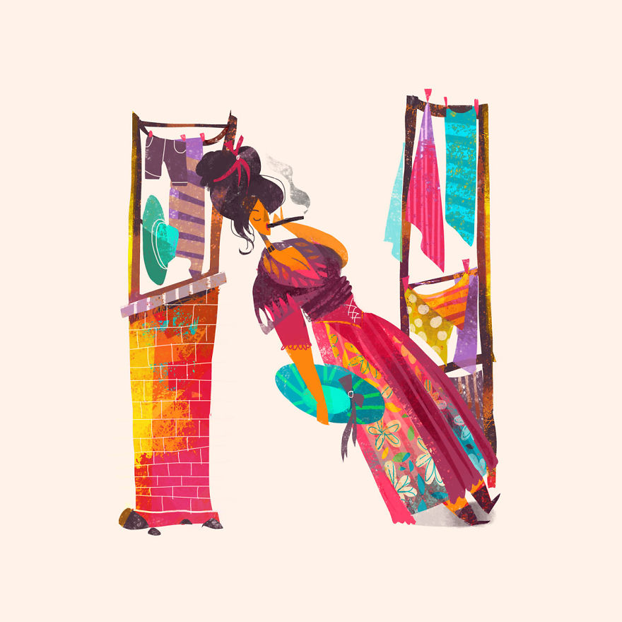 I Illustrated Over 70 Female Characters From Litearture For #36daysoftype This Year I Illustrated Over 70 Female Characters From Litearture For #36daysoftype This Year