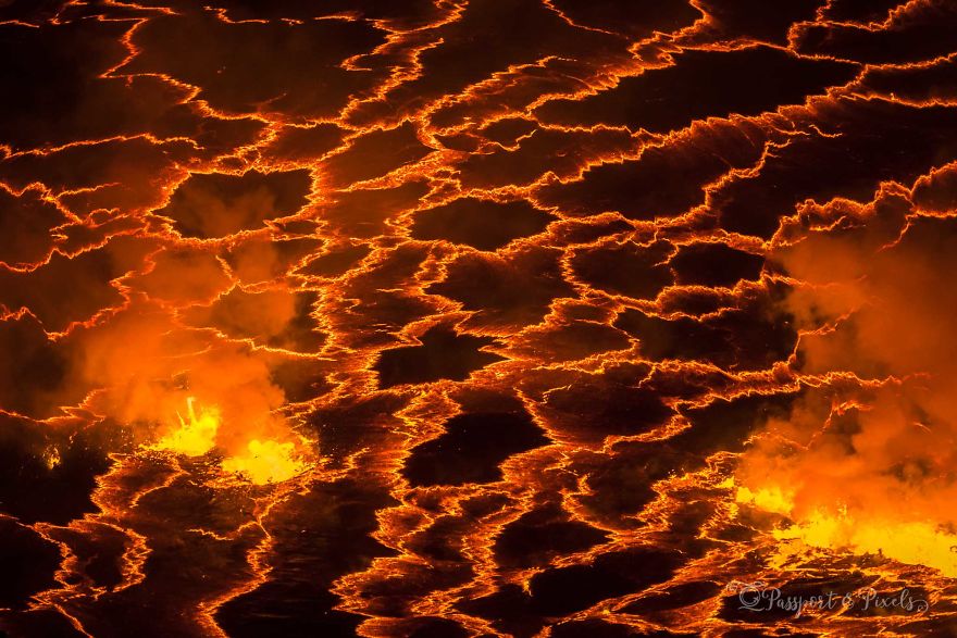 I Spent The Night At The Top Of An Active Volcano In DR Congo, Capturing The Boiling Lava Lake