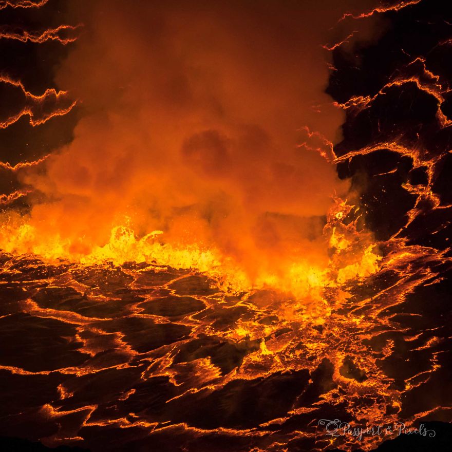 I Spent The Night At The Top Of An Active Volcano In DR Congo, Capturing The Boiling Lava Lake