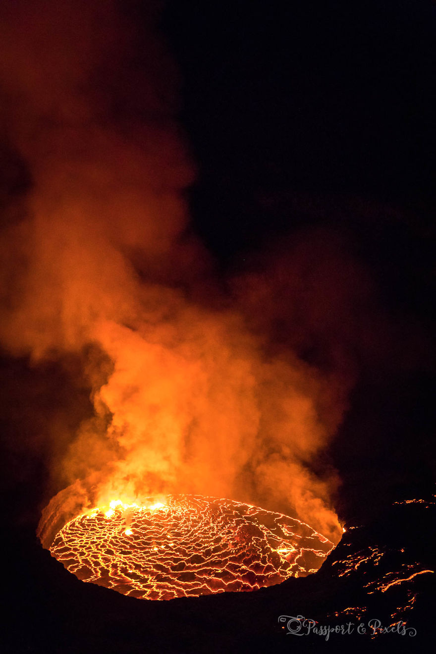 I Spent The Night At The Top Of An Active Volcano In DR Congo, Capturing The Boiling Lava Lake