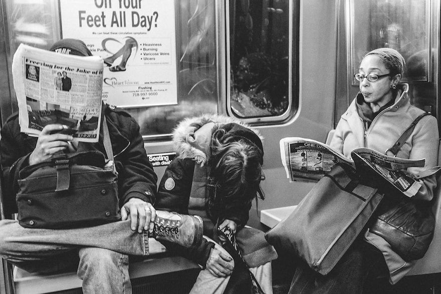 Photographer Captures The Faces Of The New York Subway In Fantastic Black And White Images