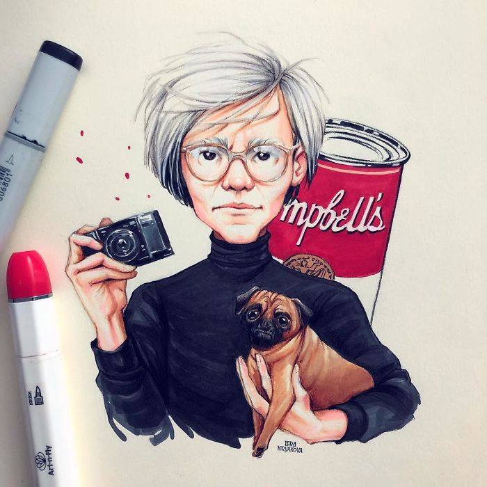 Russian-Artist-Draws-New-Portraits-Cartoons-Of-Celebrities