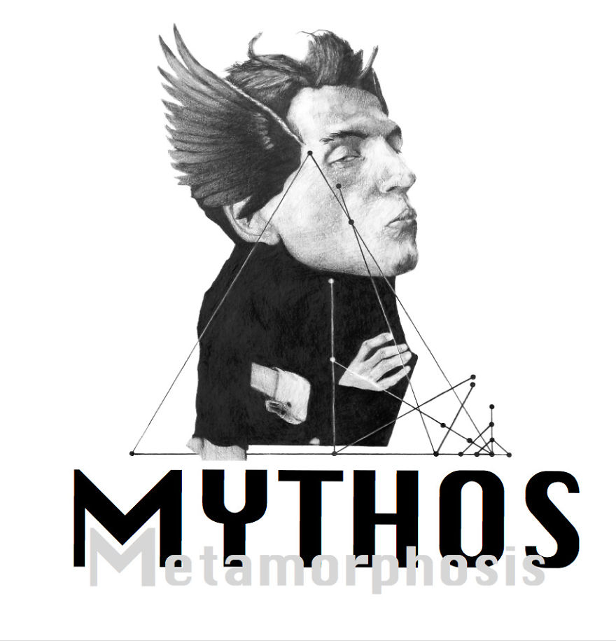 14 Collage- Pencil -Drawings Inspired By Greek Mythology