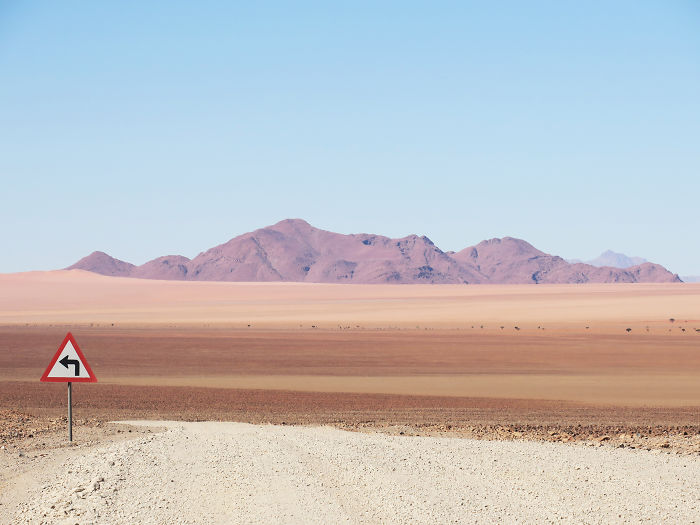 Lonely Road Signs Of Namibia