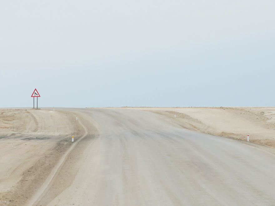 Lonely Road Signs Of Namibia