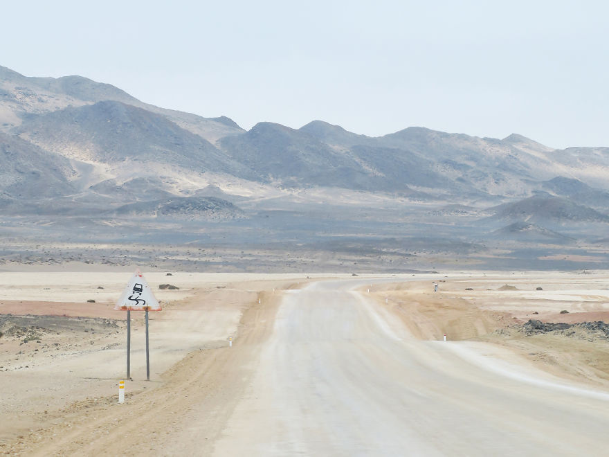 Lonely Road Signs Of Namibia