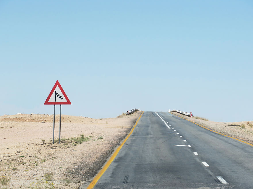 Lonely Road Signs Of Namibia
