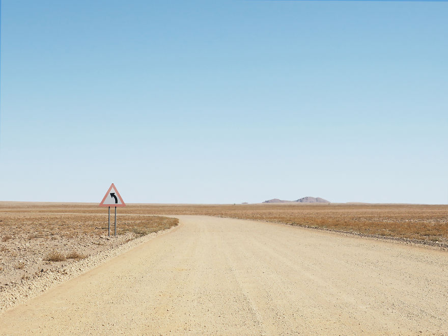 Lonely Road Signs Of Namibia