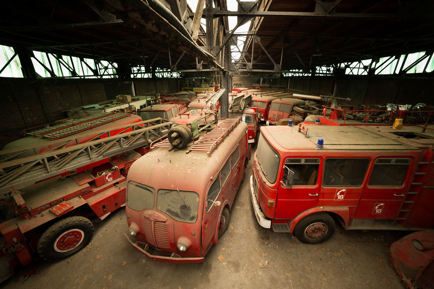 The Cemetery Of Fire Trucks At Saint Barbe