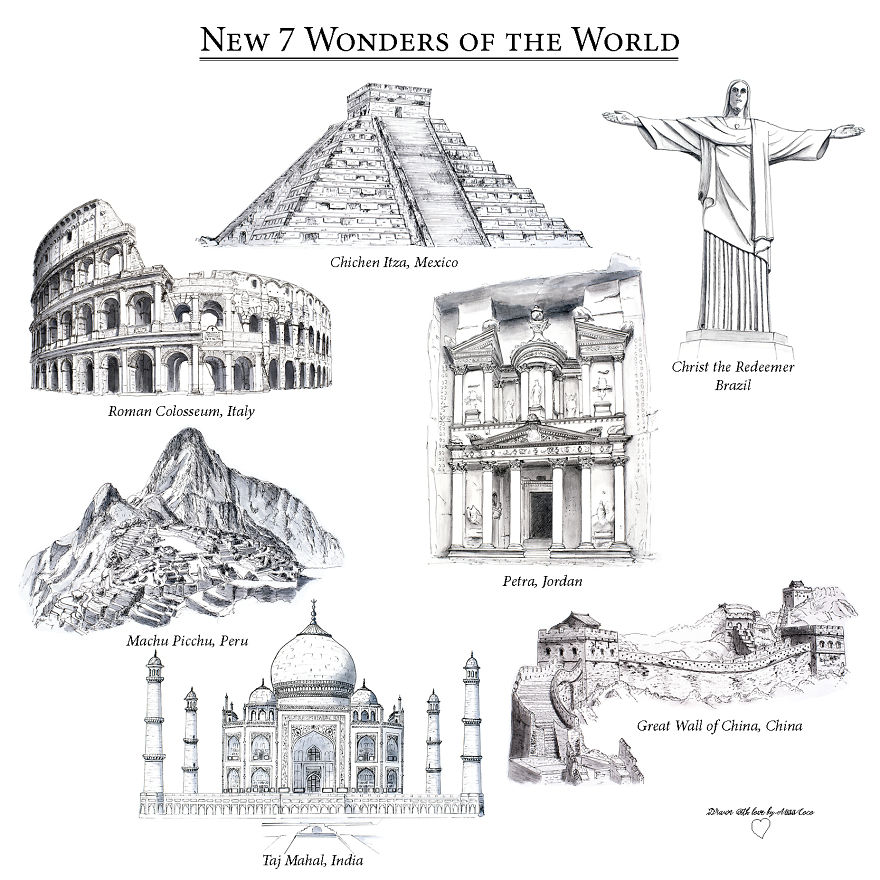 I Created A Map Showing The New 7 Wonders Of The World I Created A Map Showing The New 7 Wonders Of The World