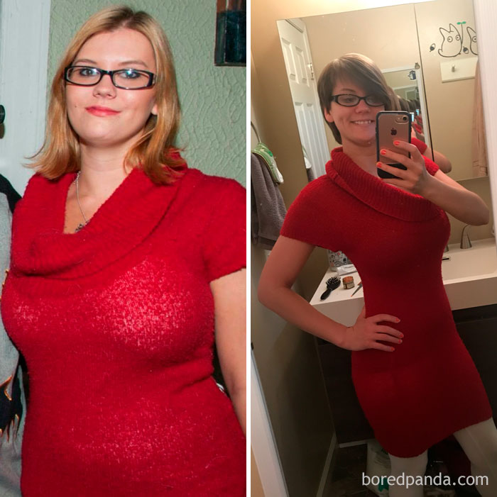 Same Dress 40 Lbs Difference