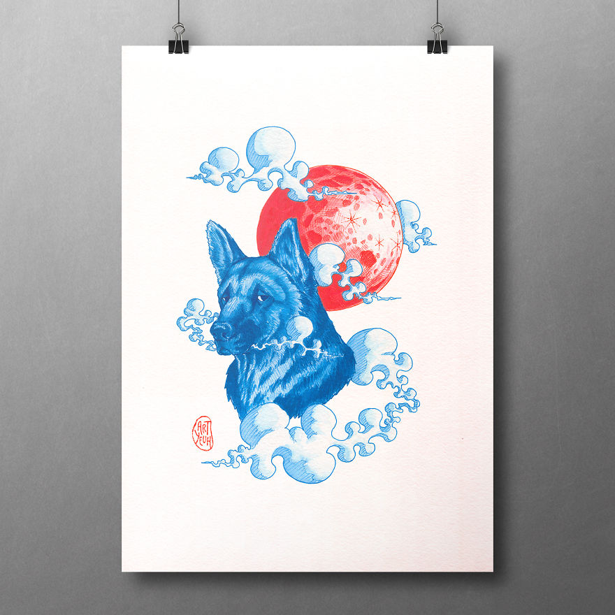 I Made "Lunar Dogs" Illustrations To Celebrate The Year Of The Dog