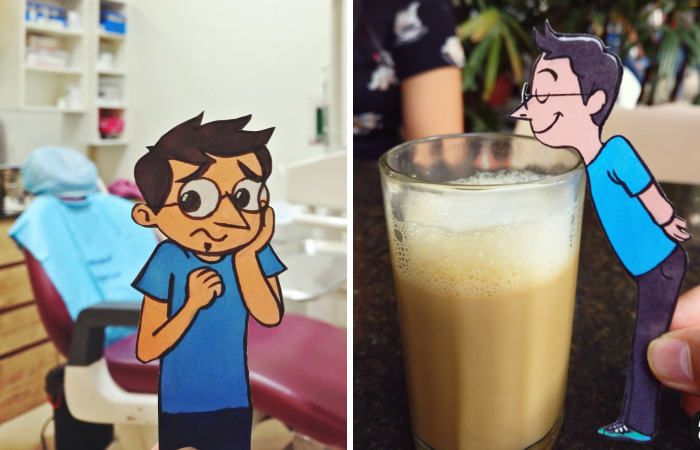 I Draw A Cartoon Version Of Myself Enjoying The Real World