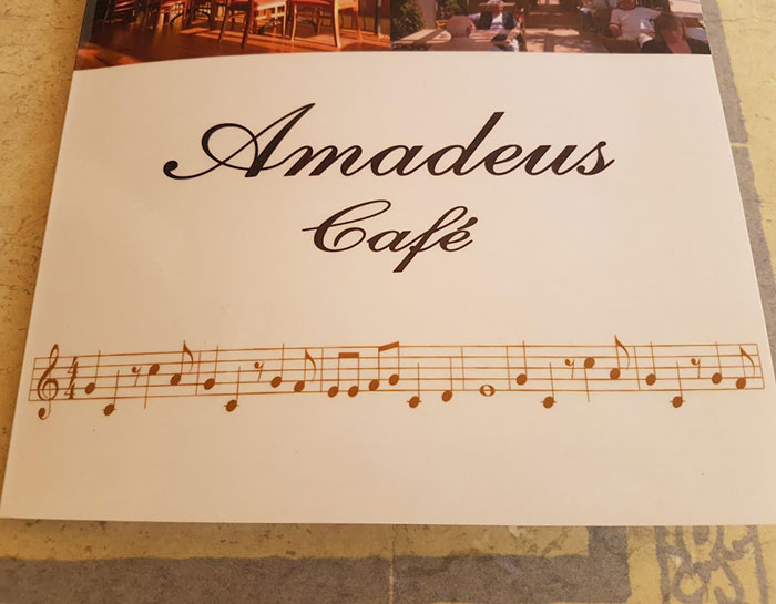 This Café Has The Flintstones Theme In Sheet On The Menu