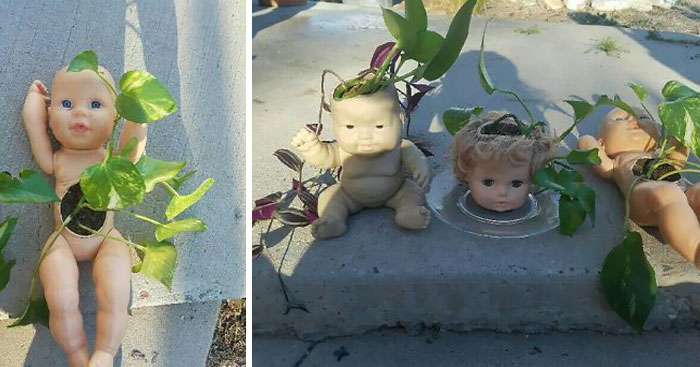 Creepy-Baby-Doll-Head-Planters
