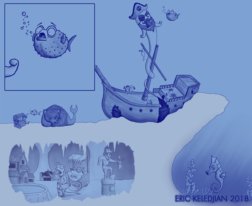 I Challenged Myself To Add One Character A Day To This Fish Drawing For 30 Days Until I Got This Result I Challenged Myself To Add One Character A Day To This Fish Drawing For 30 Days Until I Got This Result