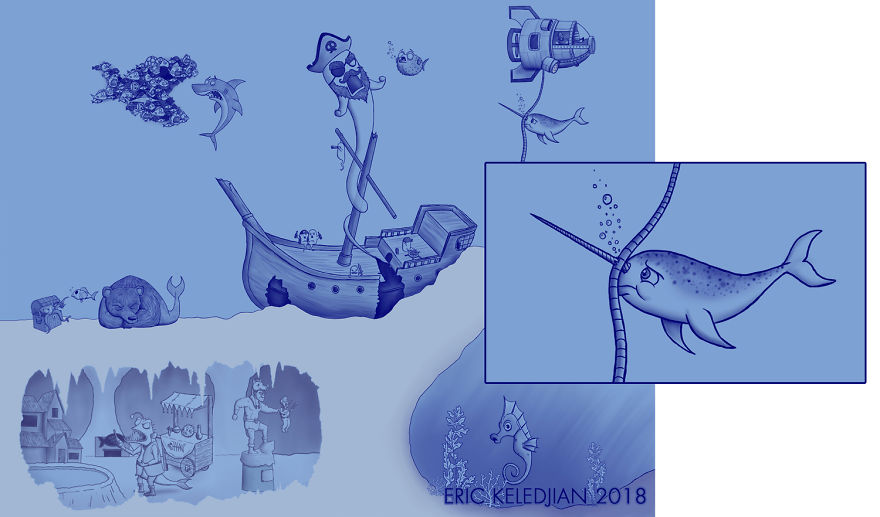 I Challenged Myself To Add One Character A Day To This Fish Drawing For 30 Days Until I Got This Result