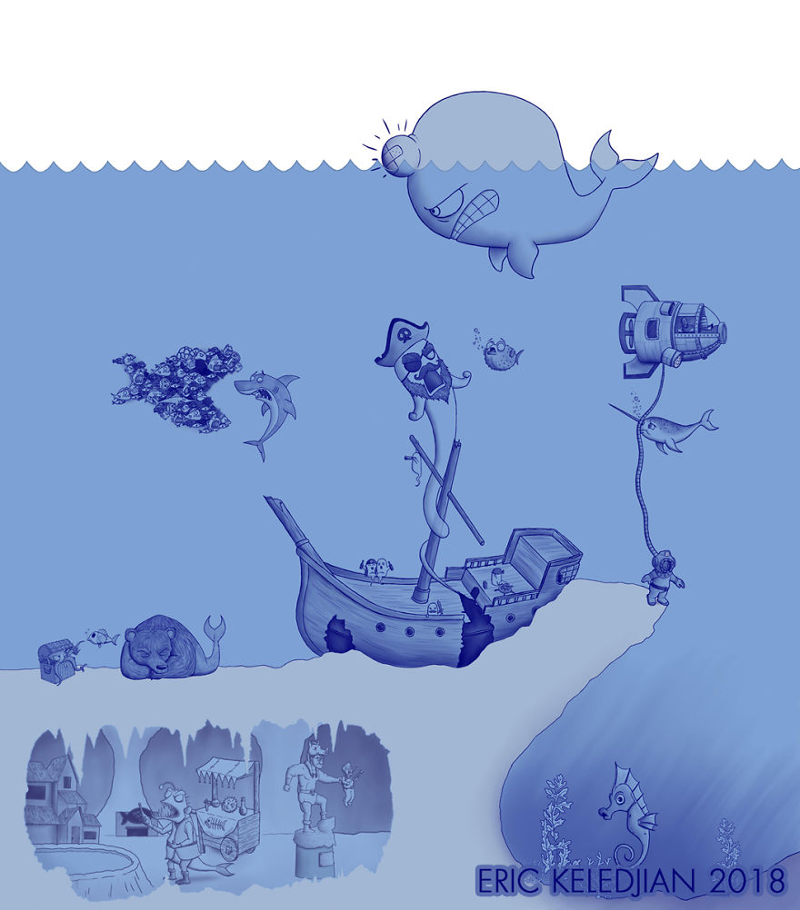 I Challenged Myself To Add One Character A Day To This Fish Drawing For 30 Days Until I Got This Result I Challenged Myself To Add One Character A Day To This Fish Drawing For 30 Days Until I Got This Result