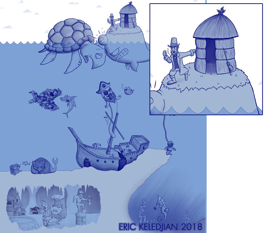 I Challenged Myself To Add One Character A Day To This Fish Drawing For 30 Days Until I Got This Result I Challenged Myself To Add One Character A Day To This Fish Drawing For 30 Days Until I Got This Result