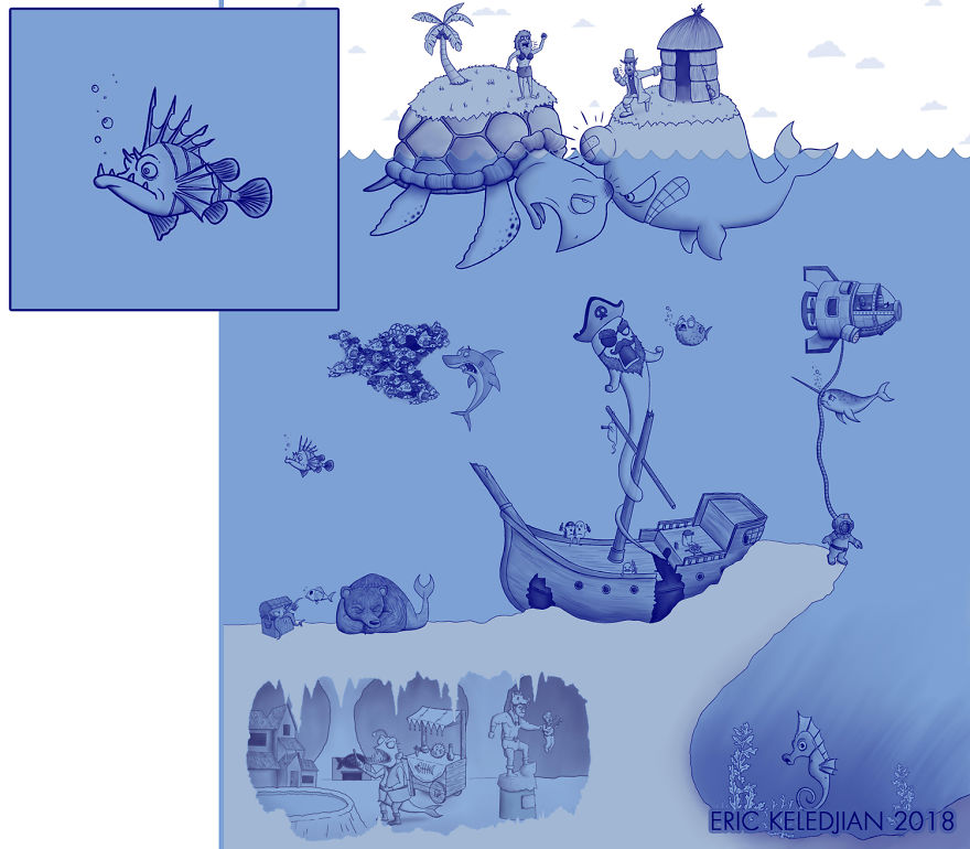 I Challenged Myself To Add One Character A Day To This Fish Drawing For 30 Days Until I Got This Result I Challenged Myself To Add One Character A Day To This Fish Drawing For 30 Days Until I Got This Result