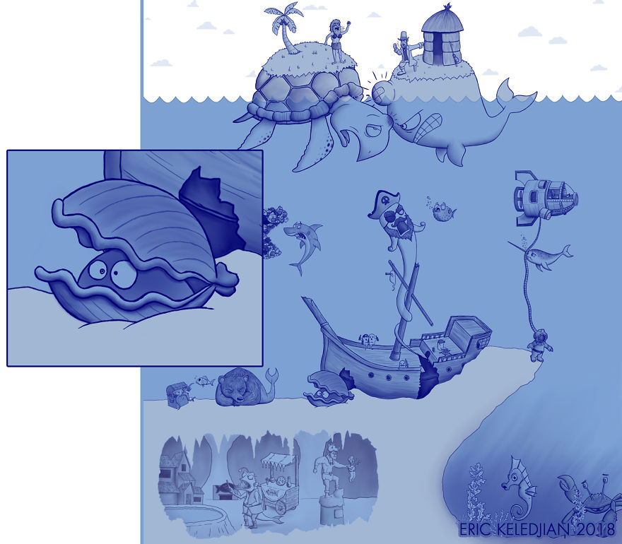 I Challenged Myself To Add One Character A Day To This Fish Drawing For 30 Days Until I Got This Result I Challenged Myself To Add One Character A Day To This Fish Drawing For 30 Days Until I Got This Result