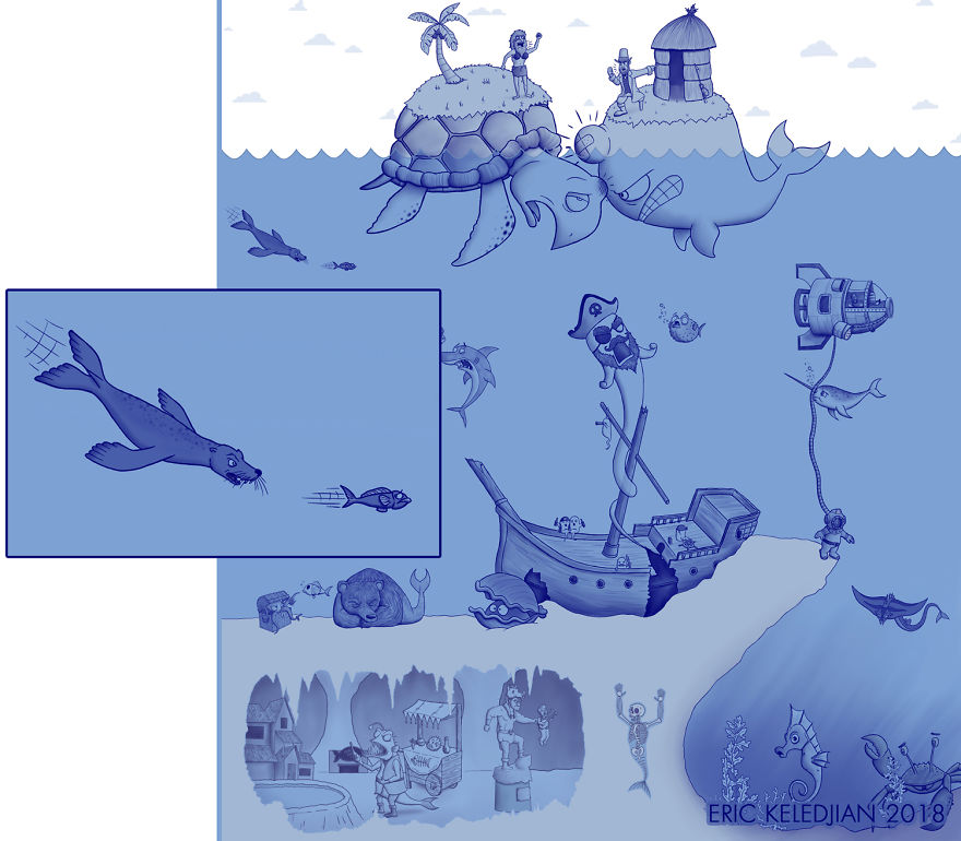 I Challenged Myself To Add One Character A Day To This Fish Drawing For 30 Days Until I Got This Result I Challenged Myself To Add One Character A Day To This Fish Drawing For 30 Days Until I Got This Result