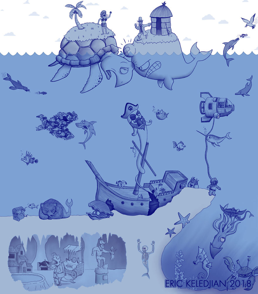 I Challenged Myself To Add One Character A Day To This Fish Drawing For 30 Days Until I Got This Result I Challenged Myself To Add One Character A Day To This Fish Drawing For 30 Days Until I Got This Result