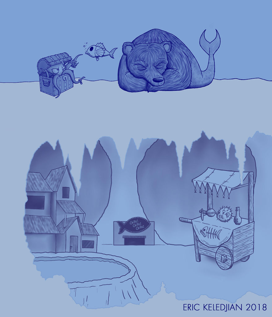 I Challenged Myself To Add One Character A Day To This Fish Drawing For 30 Days Until I Got This Result I Challenged Myself To Add One Character A Day To This Fish Drawing For 30 Days Until I Got This Result