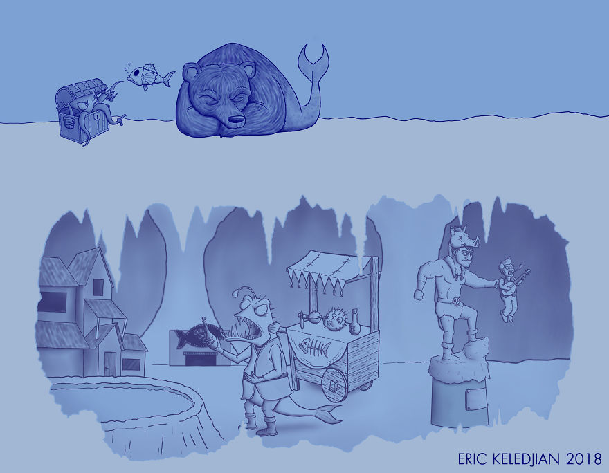 I Challenged Myself To Add One Character A Day To This Fish Drawing For 30 Days Until I Got This Result I Challenged Myself To Add One Character A Day To This Fish Drawing For 30 Days Until I Got This Result