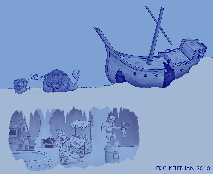 I Challenged Myself To Add One Character A Day To This Fish Drawing For 30 Days Until I Got This Result I Challenged Myself To Add One Character A Day To This Fish Drawing For 30 Days Until I Got This Result