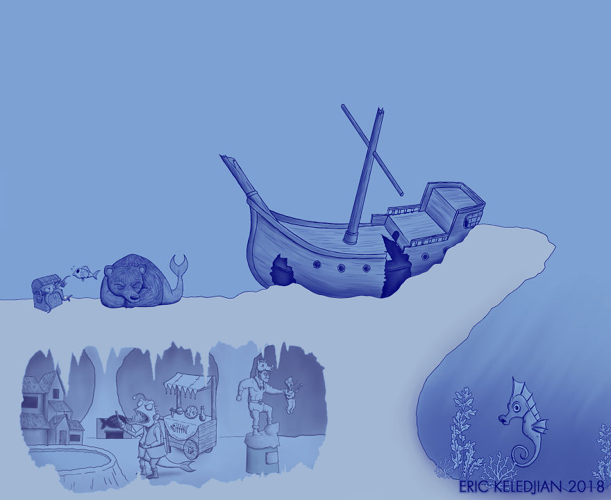 I Challenged Myself To Add One Character A Day To This Fish Drawing For 30 Days Until I Got This Result I Challenged Myself To Add One Character A Day To This Fish Drawing For 30 Days Until I Got This Result