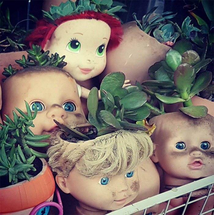 Creepy-Baby-Doll-Head-Planters