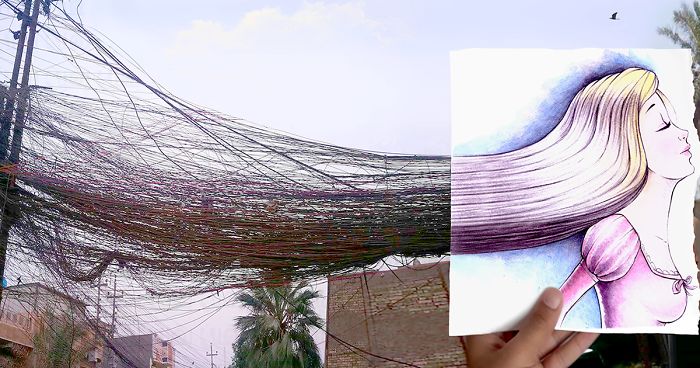 I Combine Sad Photos Of My Country With Drawings To Create Happiness Out Of Misery