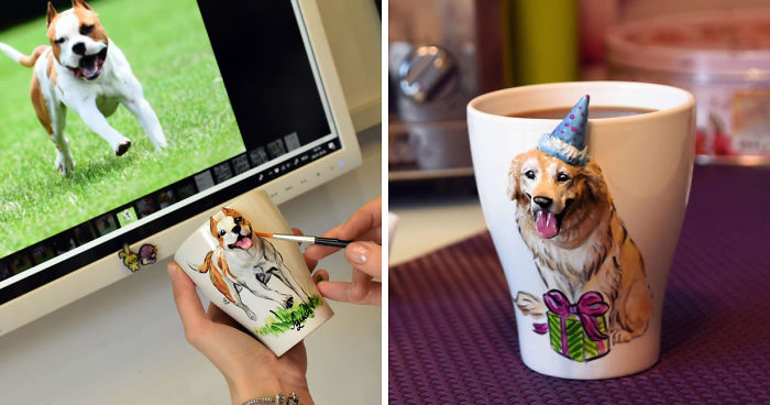 I Create 3D Sculptures Of People’s Pets On Mugs Completely By Hand