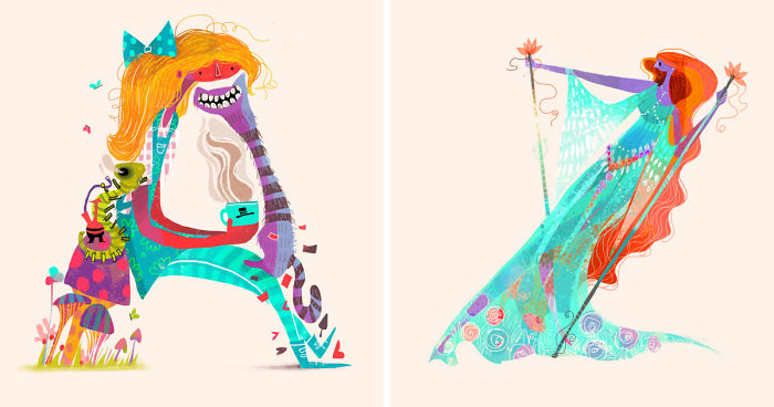 I Illustrated Over 70 Female Characters From Litearture For #36daysoftype This Year