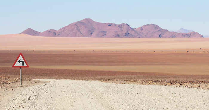 Lonely Road Signs Of Namibia