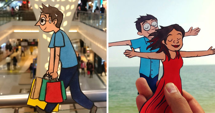 I Draw A Cartoon Version Of Myself Enjoying The Real World