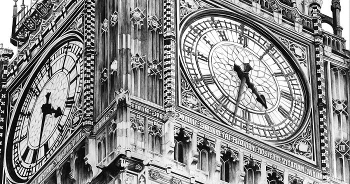 Cities And Landmarks Drawn With Ballpoint Pen