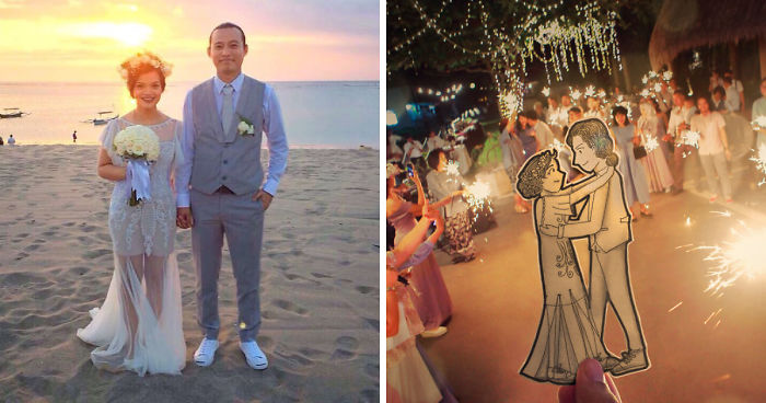 Instead Of Casual Pictures, We Documented Our Wedding In A More Interesting Way