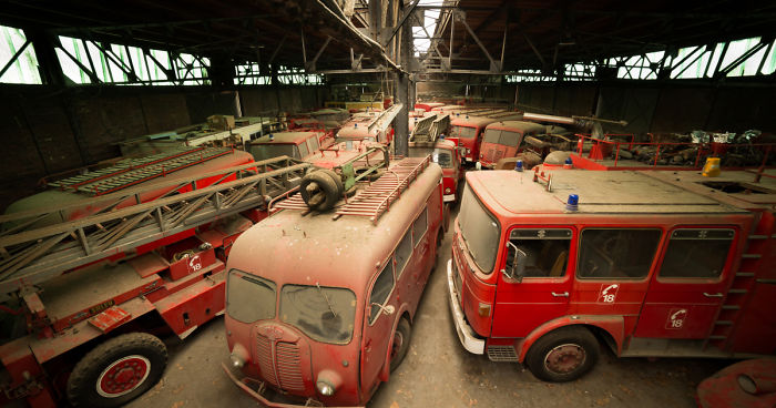 The Cemetery Of Fire Trucks At Saint Barbe