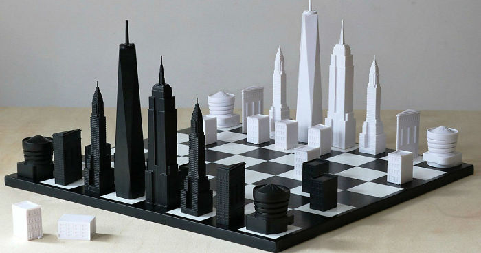 Architectural Landmarks Of New York City Featured In A Chess Set