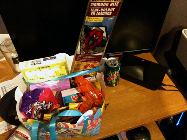 I'm 22 And My Mom Still Makes Me One Of These And Hides It Somewhere Around The House. Yes, That Is A Spiderman Kite And A Squirt Gun That I Fully Intent To Use