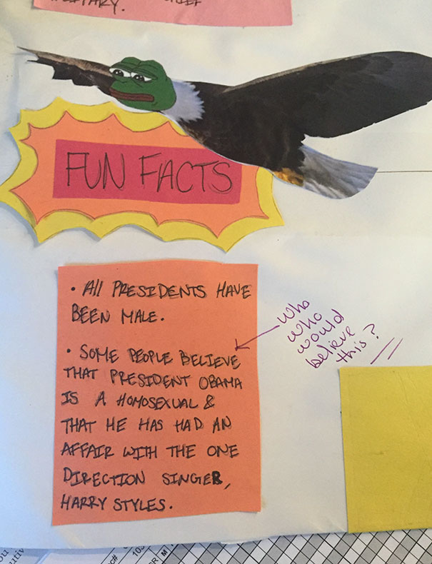 My Mom Is A Middle School Teacher And This Was On A Project A Student Turned In