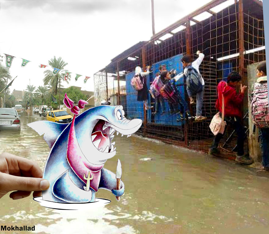 I Am A Pharmacist And I Mix Drawing With A Real Views In My Country To Make Them Look Cool And Create Happiness Out Of Sadness